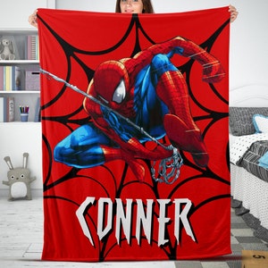 Personalized Family Spiderman Blanket Spiderman Blanket Spiderman Birthday Theme Party Spiderman Christmas Gift For Kids BXM123