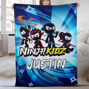 Ninja Kidz TV Blanket, Ninja Kidz TV Family Blanket, Ninja Kidz TV Gifts, Custom Ninja Kidz tv Birthday Blanket D1LJ10
