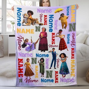 Personalized Encanto Cartoon Movie Blanket, Magic World Blanket, Encanto Characters Blanket Chirstmas Gift, Cartoon Fleece Blanket