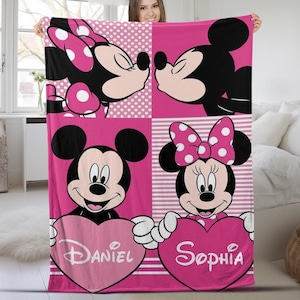 Personalized Mickey Mouse Blanket Mickey Blanket Mickey Mouse Birthday Gifts Disneyland Mickey Minnie Christmas Gift For Kids