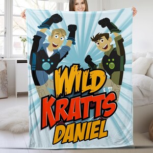 Personalization Wild Kratts Fleece Blanket, Wild Kratts Blanket, Wild Kratts Party, Christmas Gifts, Birthday Gifts For Kids D1KP04