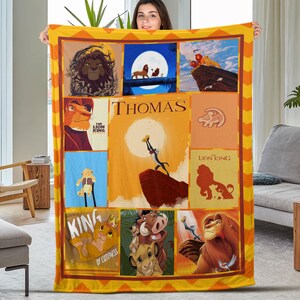 The Lion King Blanket, Pumbaa Timon Simba Blanket,The Lion King Birthday Gifts The Lion King Gift For Father and Son BXMU59