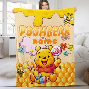 Winnie Pooh Friends Blanket Classic Pooh Bear Throw Disney Baby Adult Gifts Disney Pooh Blanket Pooh and Friends Gifts Disney Bedding Etsy