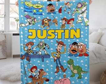 Personalized Name Blanket, Personalized Toy Story Blanket, Toy Story name blanket, personalized toy story name blanket CZC126