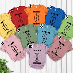 Crayon Matching Family Shirt, Crayon Halloween Costume For Family Group shirt, Crayon Box Tee, Crayon Color Cosplay Teacher Shirt NEWZ10