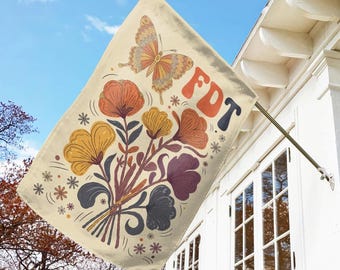 Subtle Anti Trump Flag FDT Yard Sign Feminist Gift Anti Trump Banner Liberal Sign Funny Democrat Political Home Decor Retro Flowers C1E231