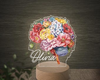 Brain Personalized LED Night Light, RC, Perfect for Students, Science Lovers & Gifts C1E517