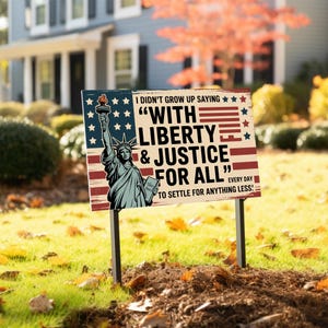 Liberty and Justice for All Flag Human Rights Sign 4th of July Equality ...