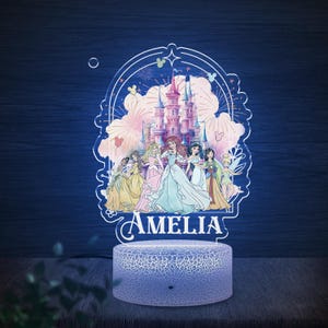 Personalized Night Light Disney Kids Custom Name Gift, Custom Disney Princess Gift For Girl, Kids Name Birthday Gift D2IU33