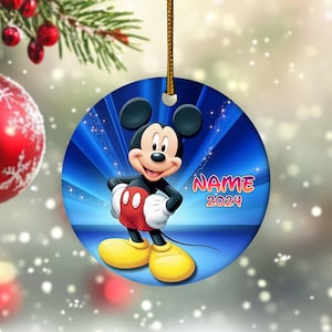 Personalized Mickey Mouse Christmas Ornament, Disney Christmas Ornament, Mickey Mouse Ornament 2024, Disneyland Christmas Gifts NFXR19