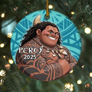 Personalized Moana Princess Christmas Ornament, Moana 2 Christmas Gift For Daughter, Cute Girl Moana Xmas Decor, Moana Lover Keepsake JCPL25