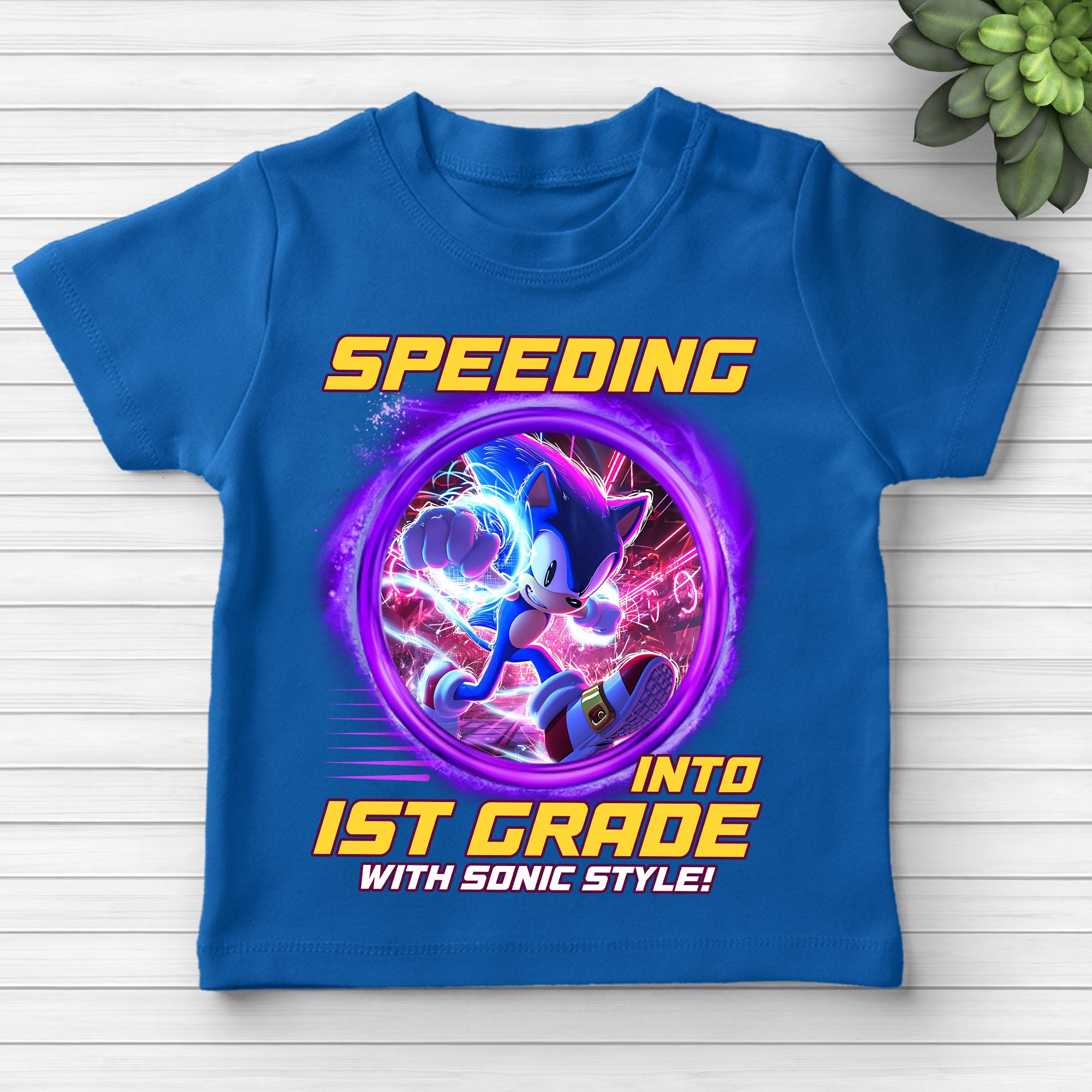 Sonic Grade Shirt for Boys, Back to School Shirt, Cartoon Shirt, Gift for First Grader, Unique Sonic Shirt, 1st Grade Shirt