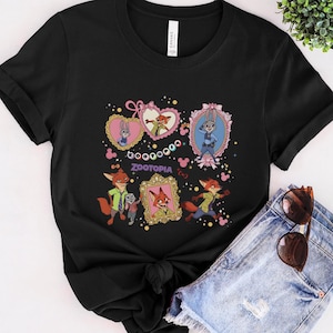 Coquette Bow Watercolor Zootopia Shirt, Judy Hopps Shirt, Nick Wilde Shirt, Retro Zootropolis Disney Tee, WDW Family 2025 Trip Tee BZHT17