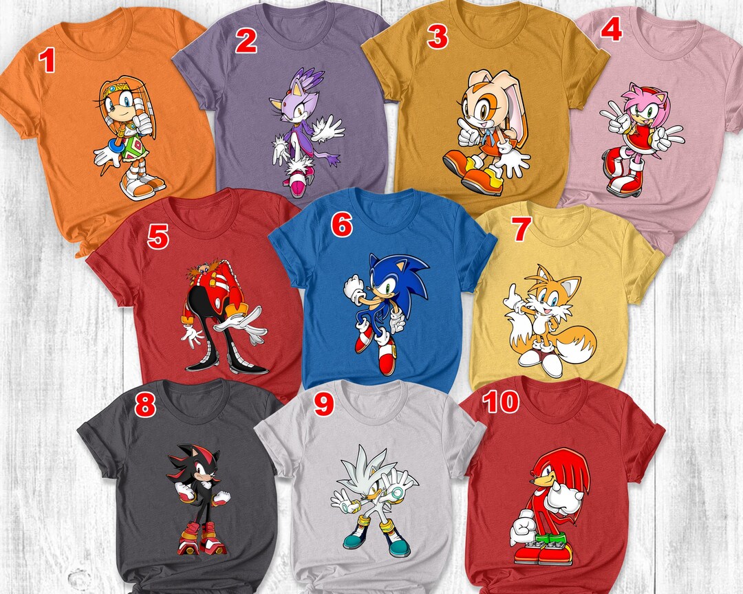Sonic the Hedgehog Characters Shirt, Sonic Group Matching Shirt, Sonic ...