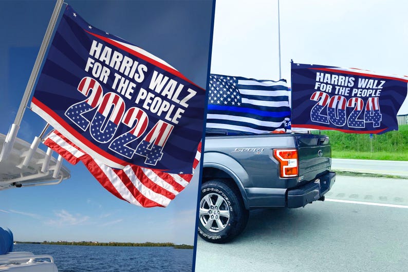 Kamala Harris VP Walz Flag, Kamala Harris President 2024 Flag, Democrat ...