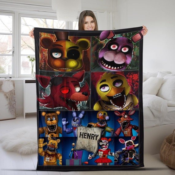 Personalized Five Nights at Freddy s Fleece Blanket Fnaf Blanket Fnaf Blanket custom Name Blanket Birthday Gift Etsy