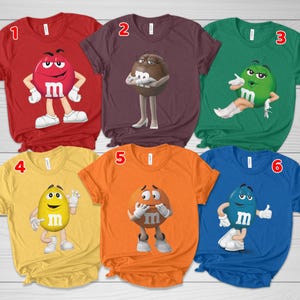 M&M Candies Shirt, M And M Matching Family Shirt,Group Chocolate Shirt,Halloween Candy Cosplay Costumes, Halloween M M Family Costume NFWP16