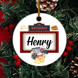 Personalized Theatre Christmas Ornament, Broadway Ornament, Christmas Gift, Actor Actress Performer, Musical Play Stage, Drama Club NEXC11