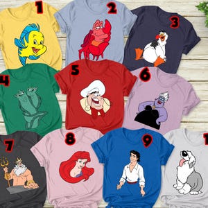 Little Mermaid Shirts Flounder,Sebastian Costume Face Shirts, Ariel, Costume, Halloween C-05082228