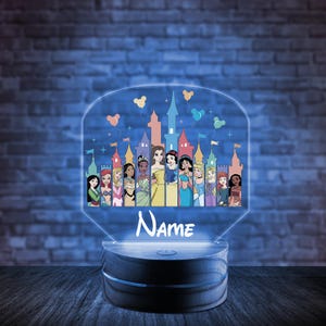 Personalized Disney Princess Night Light,Custom Baby Girl Room Decor, Disney Princess Birthday Gift for Her, Disneyland Gift for Kids D1OZ22