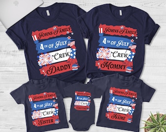 Personalized Family July 4th Celebration Shirt, Fourth of July, 4th of July Family Celebration Patriotic 4th of July Vacation Shirt D1H510