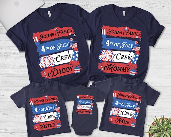 Personalized Family July 4th Celebration Shirt, Fourth of July, 4th of July Family Celebration Patriotic 4th of July Vacation Shirt D1H510