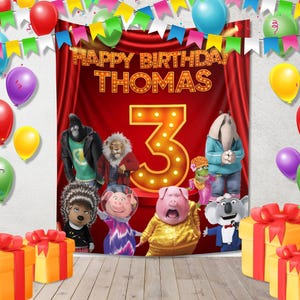 Sing 2,Personalized Birthday Party Backdrop,Sing 2 Personalized Banner,Sing 2 Poster,Sing 2 Party Supplies D2F111