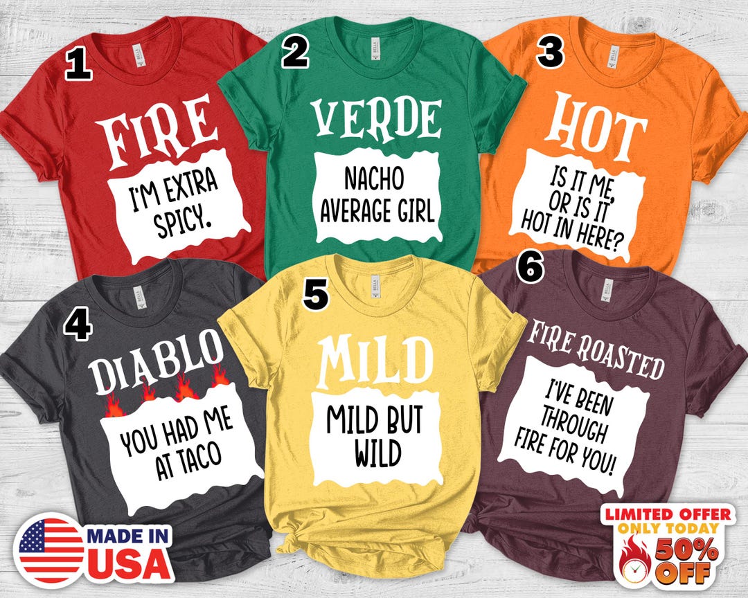 Custom Taco Bell Hot Sauce Group Costume Shirt, Hot Sauce Shirt
