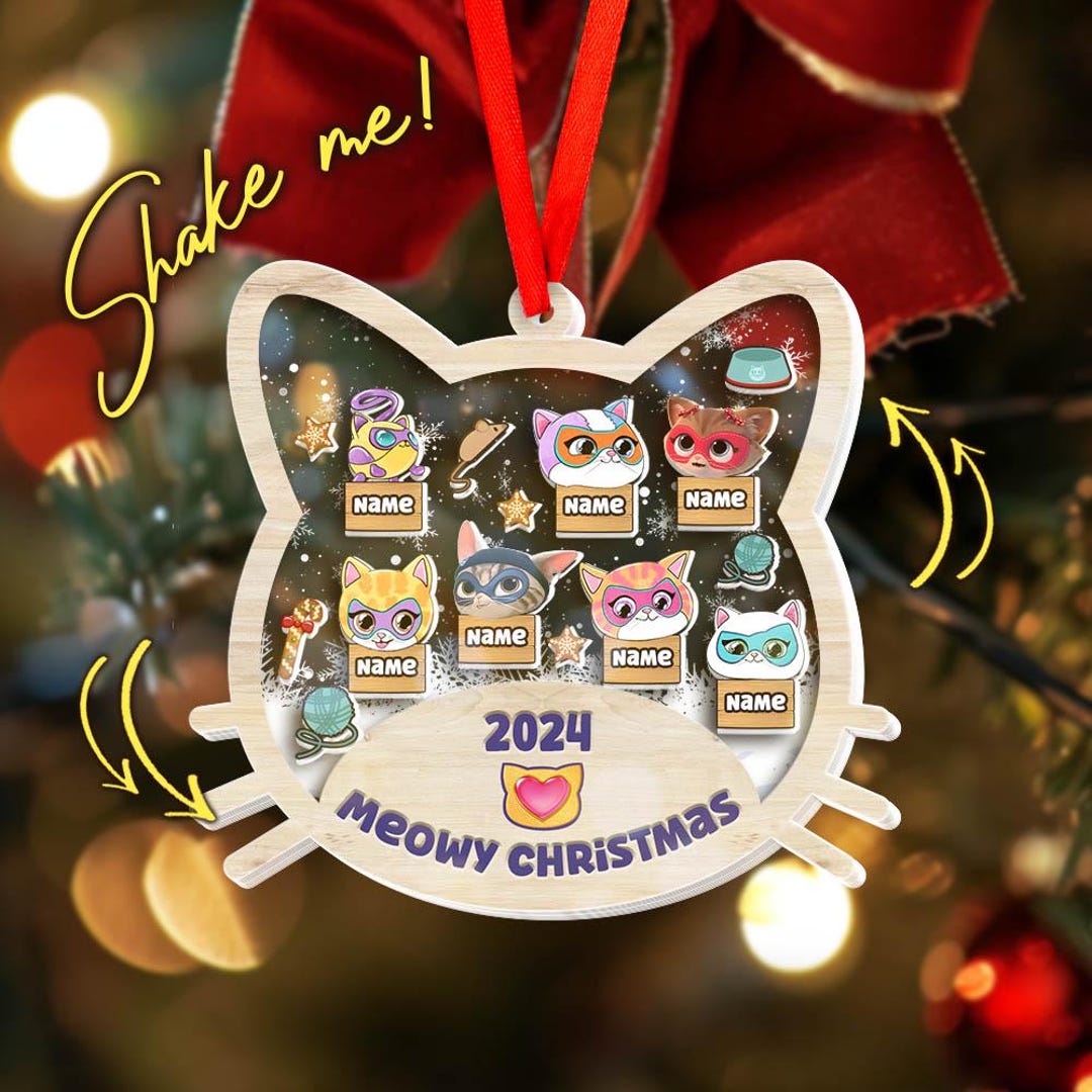 Personalized Superkitties Shaker Ornament, 4D Super Cat Animated TV
