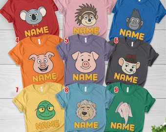 Custom Sing Movie 2D Design Matching Shirt, Sing Pig Birthday, Sing Family Halloween Costume Tee, Sing Birthday Party Boy Girl Kids JCOU17
