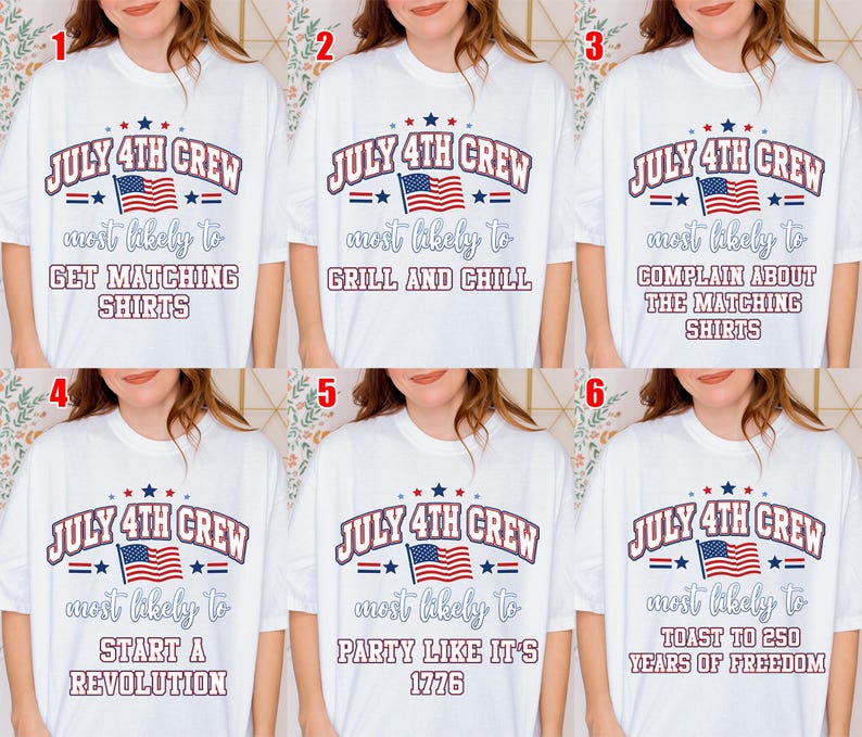 Custom 4th of July Most Likely To Shirts, Red White Blue Crew Matching Independence Day T-shirt NHRA02 bild 2