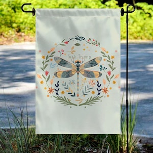 Subtle Anti-Trump Flag Democrat Garden Sign Pro Democracy Diversity Equity Inclusion Dragonfly Garden Protest Flag D2FJ18