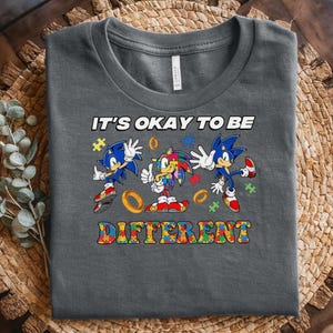 It’s Okay To Be Different Sonic Shirt, Autism Shirt, Autism Awareness Shirt, Autism Ribbon Shirt, Autism Puzzle Shirt C1E531