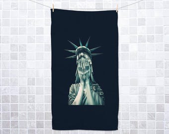 Subtle F*ck Trump Liberty Hand Towel, Funny Political Home Decor, Lemon Kitchen Towel, Home Accessory Humor, Sarcastic Gift, FDT D2HP37