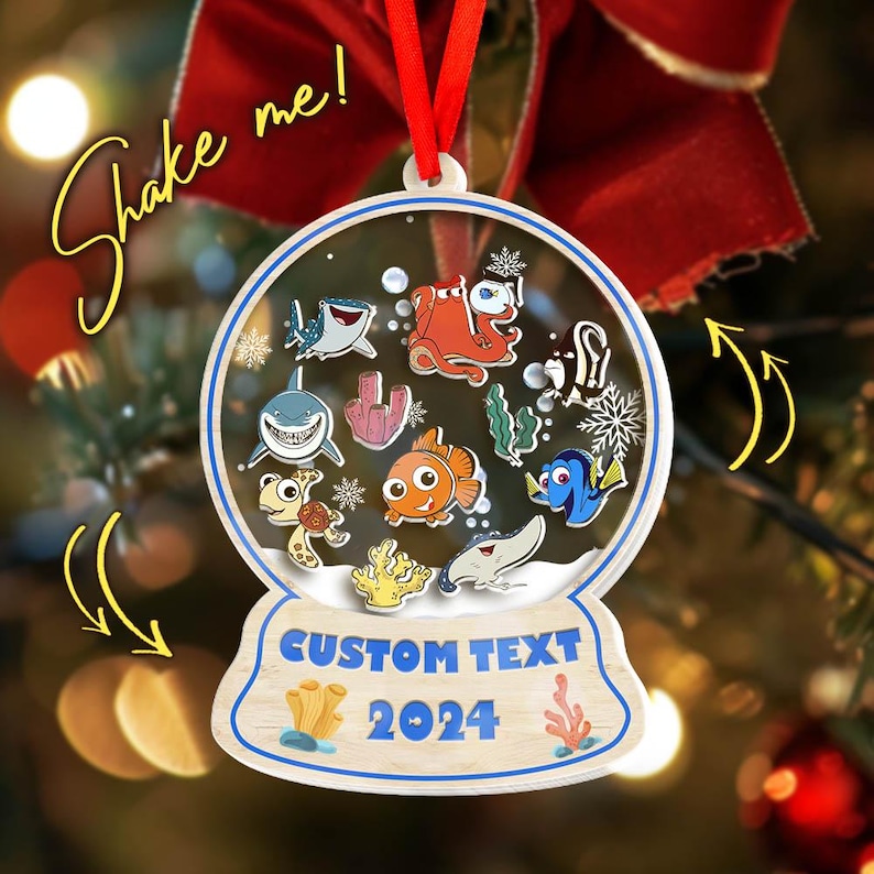 4D Customized Finding Nemo Christmas Ornament, Nemo Dory Wood and