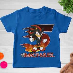 Sonic Shadow The Hedgehog Birthday T-Shirt, Custom Personalized Boy Girl Cartoon Birthday Shirt, Kids Toddler Birthday Gift C1HO25