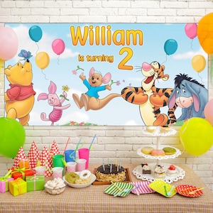 Winnie the Pooh Birthday Banner, Winnie the Pooh Personalized banner, Winnie Banner, Party decor CZKA32