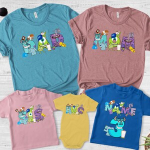 Personalized Disney Monster Inc Sweatshirt, Custom Name Age Birthday Boy Shirt, Disneyworld Monster Family Vacation Matching Tee JBUT01