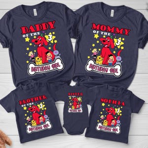 Personalized The Giant Dog,Personalized Birthday Family Matching Shirt,Red Huge Dog Birthday Girl Shirt, Birthday Party Gift For Kids BYCW09