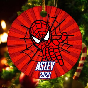 Spiderman Christmas Ornament, Personalized Christmas Ornament, Name Ornament, Personalized Super Hero Ornament, Spiderman Ornament CYLN35