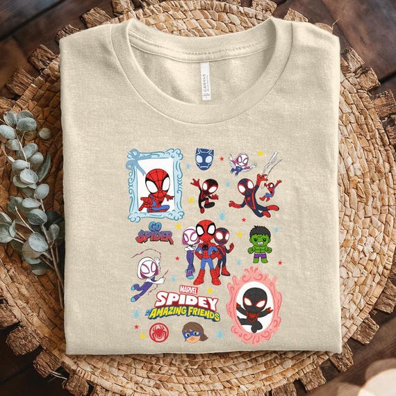 Baby Marvel Characters Birthday Shirt Coquette Bow Spidey And His
