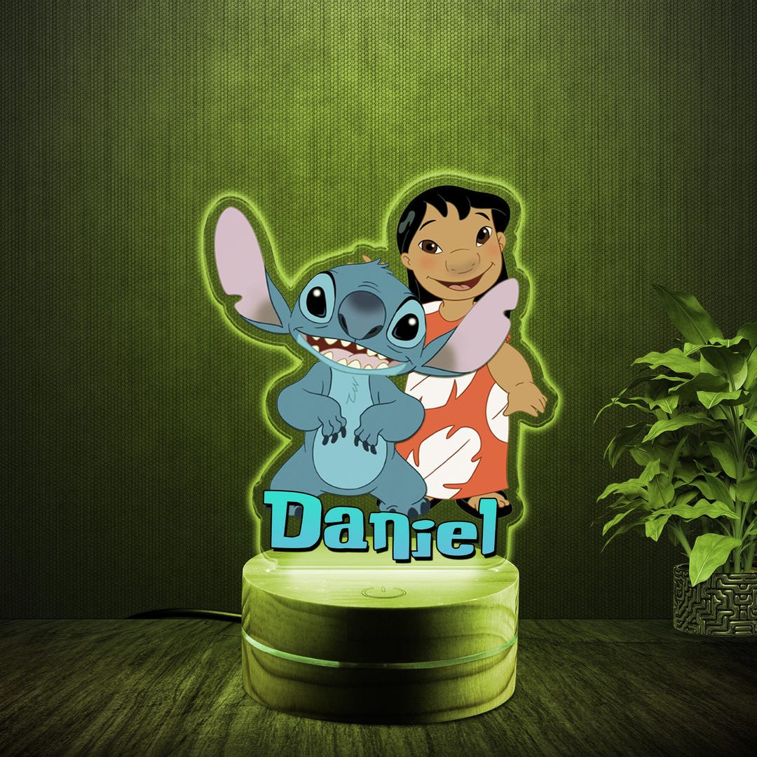 Stitch Led Night Light, Personalized Lilo and Stitch Night Light