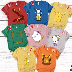 Beauty And The Beast Belle Halloween Costume Shirt/Family Matching Shirt/Beast, Gaston, Clock, And Lamp Inspired Costume T-Shirt CYKX42