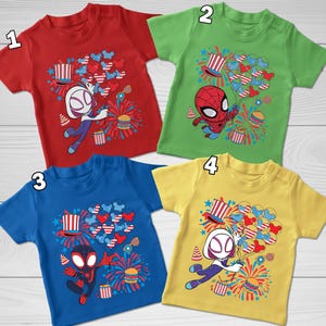 Spidey and His Amazing Friends 4th Of July Shirt, Characters Independence Day Matching Shirt, 4th Of July Kids Tee, Disney Trip Tee D2HA22
