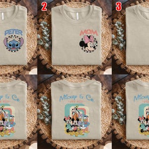 Retro Custom Mickey & Friends Shirt, Disney Vacation Shirt, Checkered Magic Kingdom Family Matching Trip Tee, WDW Front Back Custom BZHW08