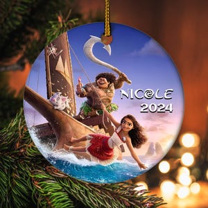 Moana christmas ornament, Disney Princess Moana Ornament,Personalized Christmas ornament kids, Disney Christmas ornament D1NS01
