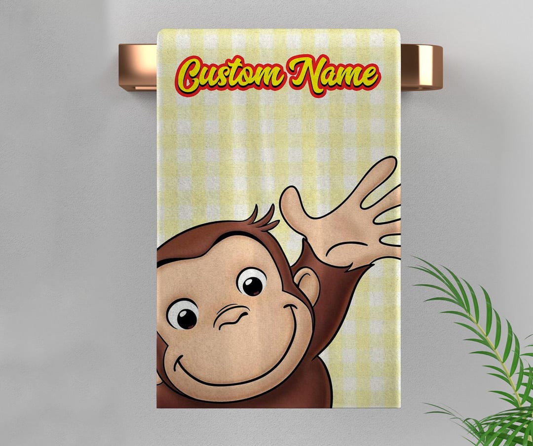 Personalized Curious George Hand Towel, Bath Towel for Kids, Custom ...