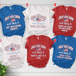 Custom 4th of July Most Likely To Shirts, Red White Blue Crew Matching Independence Day T-shirt NHRA02 bild 8