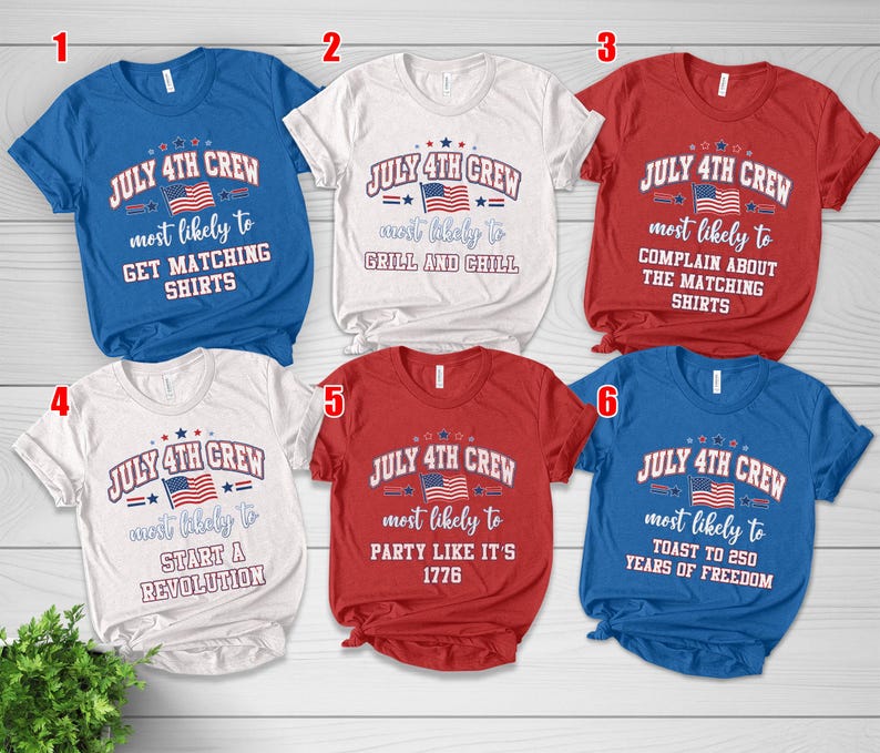 Custom 4th of July Most Likely To Shirts, Red White Blue Crew Matching Independence Day T-shirt NHRA02 bild 8