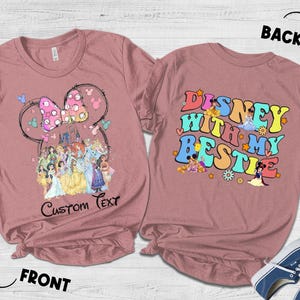 Disney With My Bestie Princess Shirt, Custom Minnie Head Princess Shirt, Disney World Girls Trip T-shirt, Magic Kingdom Shirt NGNU03